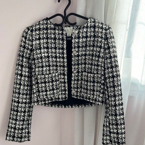 H&M tweed blazer jacket XS - Picture 1 of 4